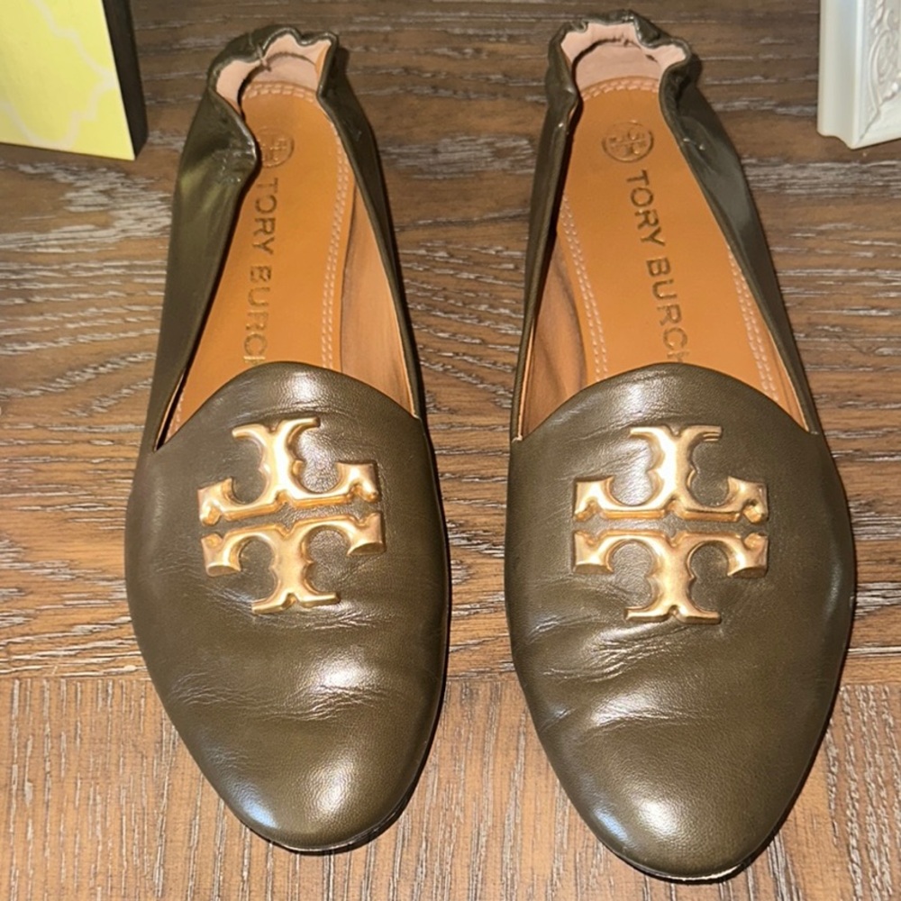 Tory Burch Eleanor Olive Green Loafers